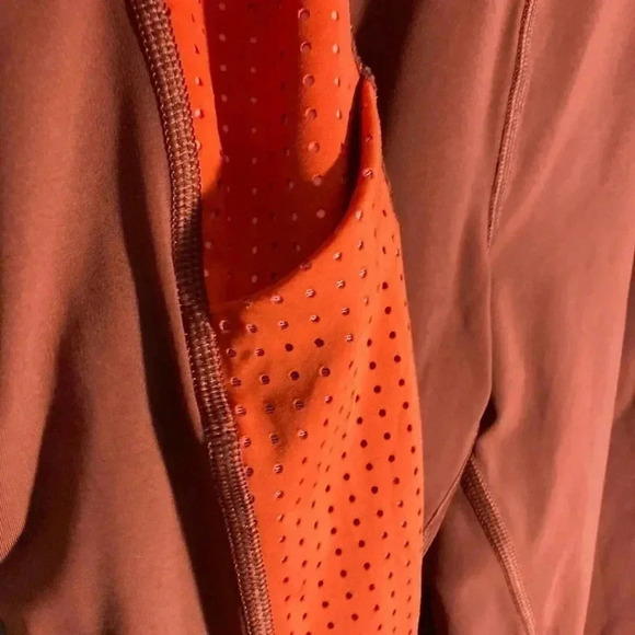 Athleta rust burnt orange mesh 7/8 leggings - Picture 3 of 7